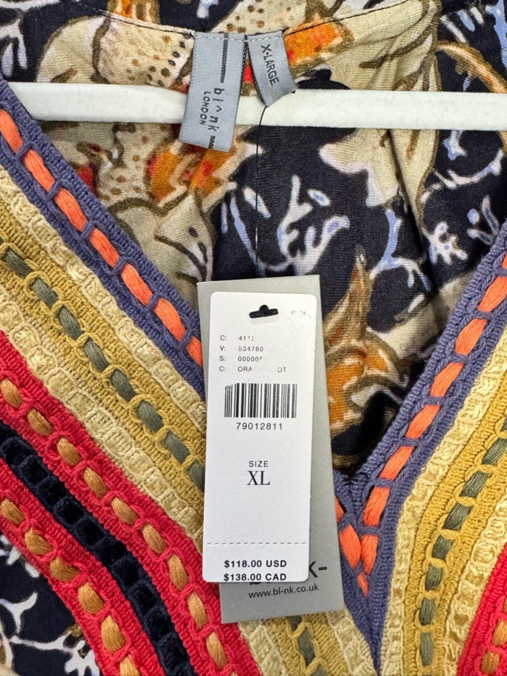 Bl^Nk London by Anthropologie Boho Floral Blouse XL Embroidered NWT - Picture 3 of 3